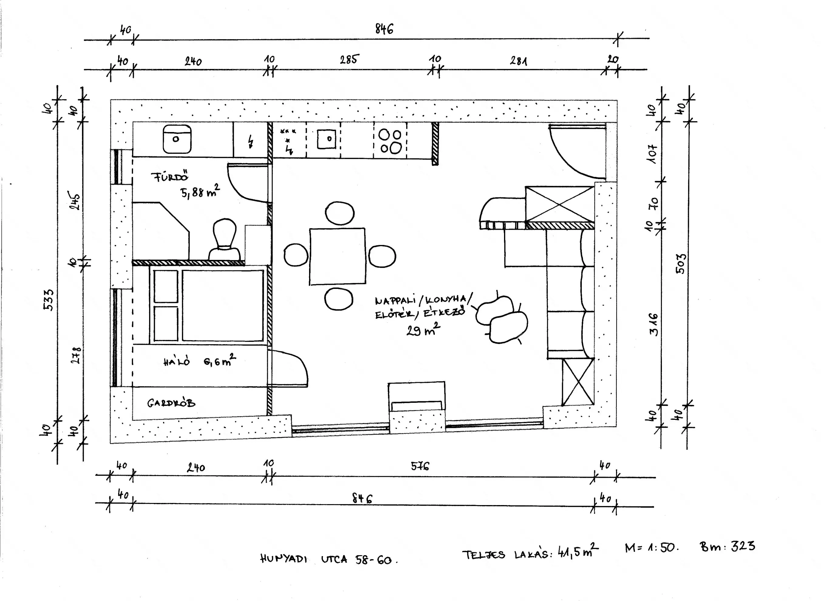 Kiadó albérlet 230000 Ft/hó áron: Budapest, III. kerület  Hunyadi utca. Mérete: 43 nm, 1 szobás | Alberlet.hu - 6609346