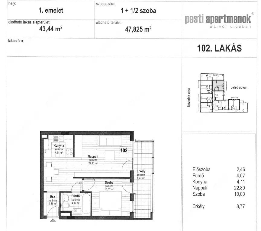 Kiadó albérlet 230000 Ft/hó áron: Budapest, IX. kerület  Likőr utca. Mérete: 44 nm, 2 szobás | Alberlet.hu - 6605252
