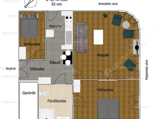 Kiadó albérlet 466000 Ft/hó áron: Budapest, V. kerület  Aranykéz utca. Mérete: 90 nm, 3 szobás | Alberlet.hu - 6417412