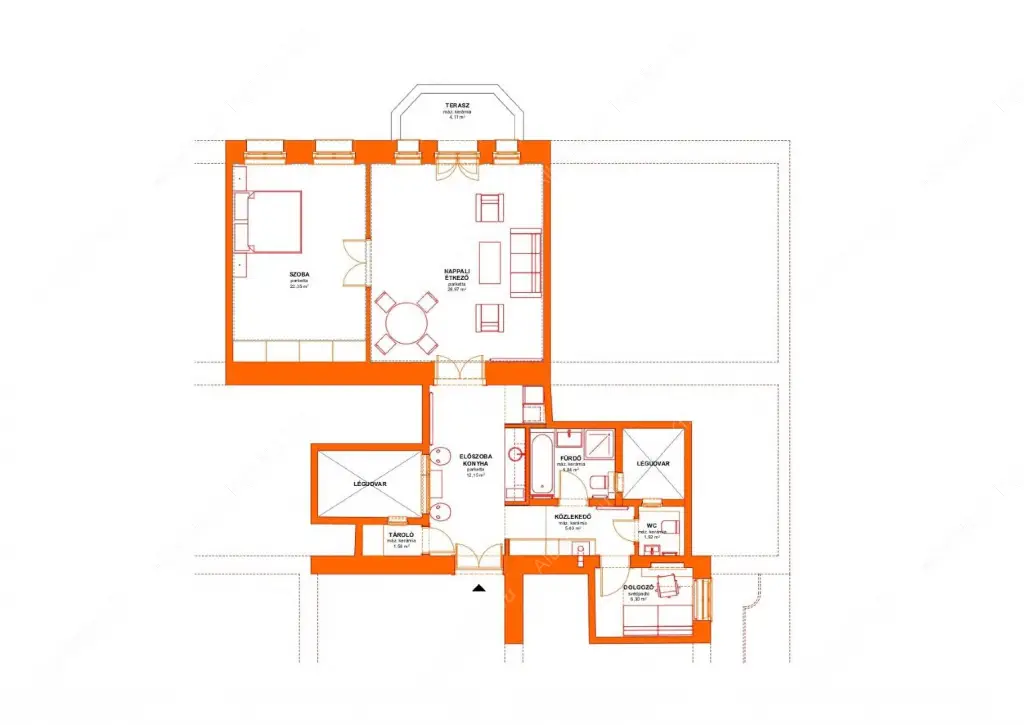 Kiadó albérlet 765000 Ft/hó áron: Budapest, V. kerület  Belgrád rakpart. Mérete: 83 nm, 2 szobás | Alberlet.hu - 6614903
