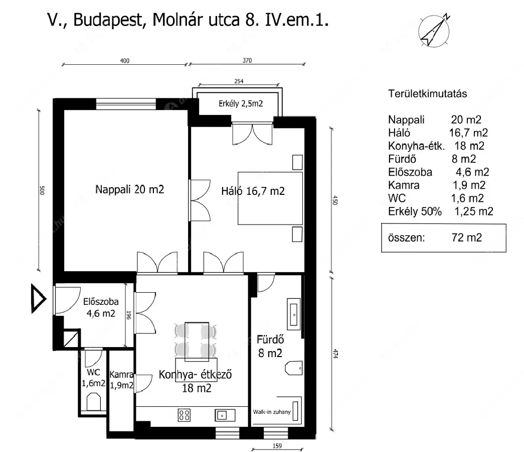 Kiadó albérlet 335000 Ft/hó áron: Budapest, V. kerület  Molnár utca. Mérete: 71 nm, 2 szobás | Alberlet.hu - 6338006