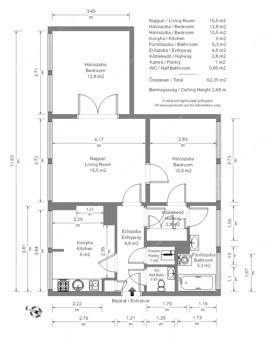 Kiadó albérlet 385000 Ft/hó áron: Budapest, V. kerület  Széchenyi utca. Mérete: 68 nm, 3 szobás | Alberlet.hu - 6393059