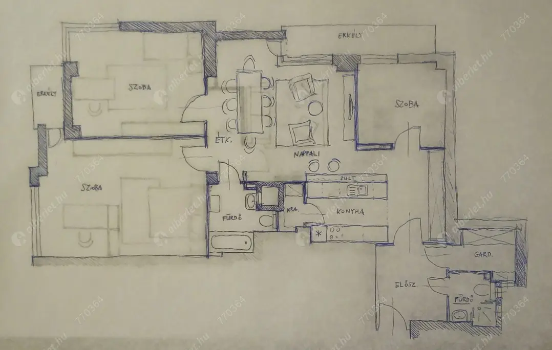 Kiadó albérlet 580000 Ft/hó áron: Budapest, V. kerület   Szemere utca . Mérete: 90 nm, 3 szobás | Alberlet.hu - 6571596