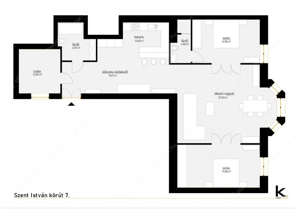 Kiadó albérlet 1120000 Ft/hó áron: Budapest, V. kerület  Szent István körút. Mérete: 120 nm, 3 szobás | Alberlet.hu - 6637491