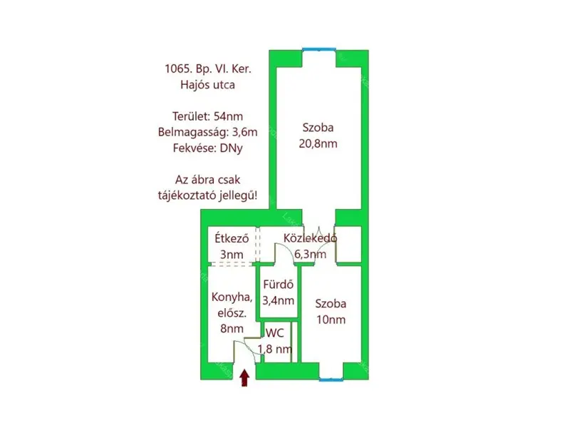 Kiadó albérlet 273000 Ft/hó áron: Budapest, VI. kerület  Hajós utca. Mérete: 54 nm, 2 szobás | Alberlet.hu - 6702327