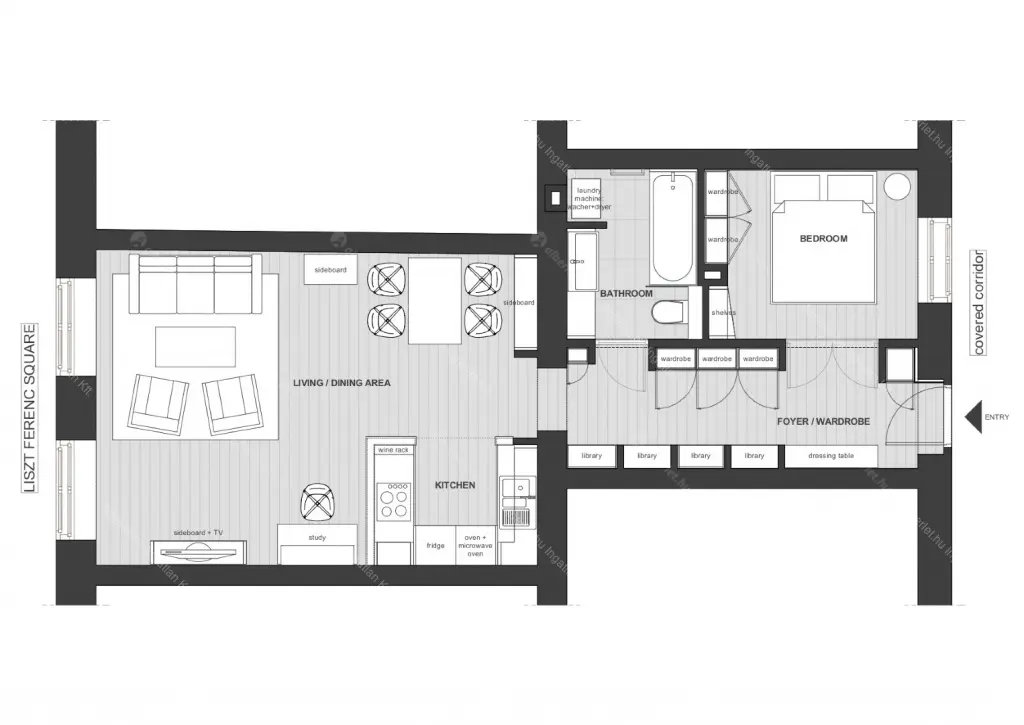 Kiadó albérlet 399000 Ft/hó áron: Budapest, VI. kerület  Liszt Ferenc tér. Mérete: 55 nm, 2 szobás | Alberlet.hu - 6656374