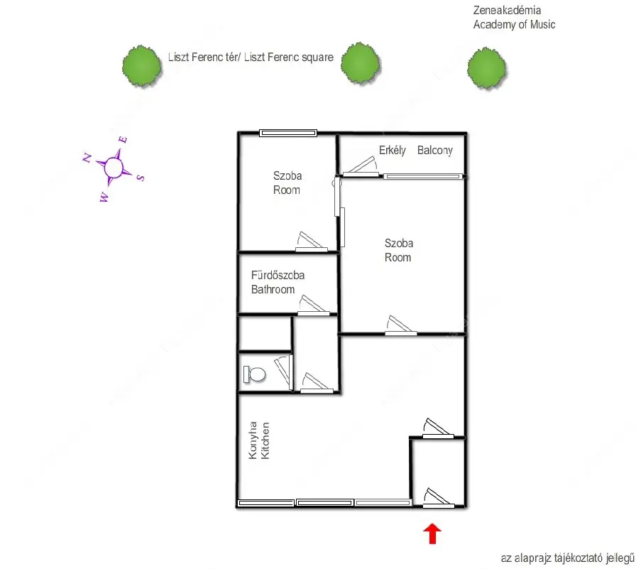 Kiadó albérlet 386000 Ft/hó áron: Budapest, VI. kerület  Liszt Ferenc tér. Mérete: 67 nm, 2 szobás | Alberlet.hu - 5478342