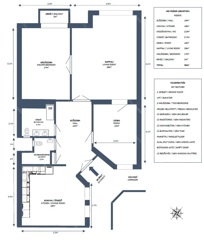 Kiadó albérlet 600000 Ft/hó áron: Budapest, VI. kerület  Ó utca. Mérete: 98 nm, 3 szobás | Alberlet.hu - 6651674