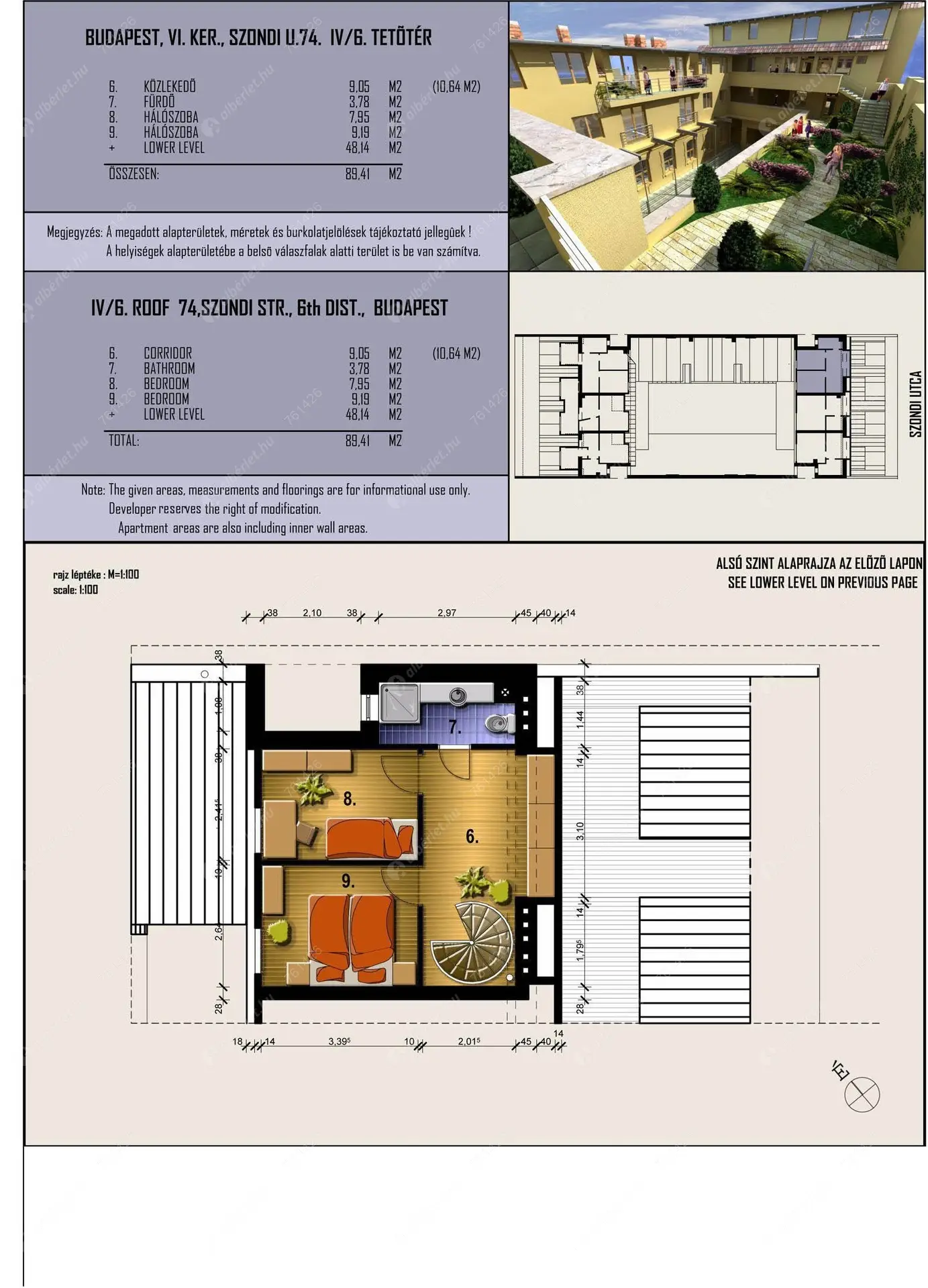 Kiadó albérlet 345000 Ft/hó áron: Budapest, VI. kerület  Szondi utca. Mérete: 86 nm, 1 szobás | Alberlet.hu - 6449363