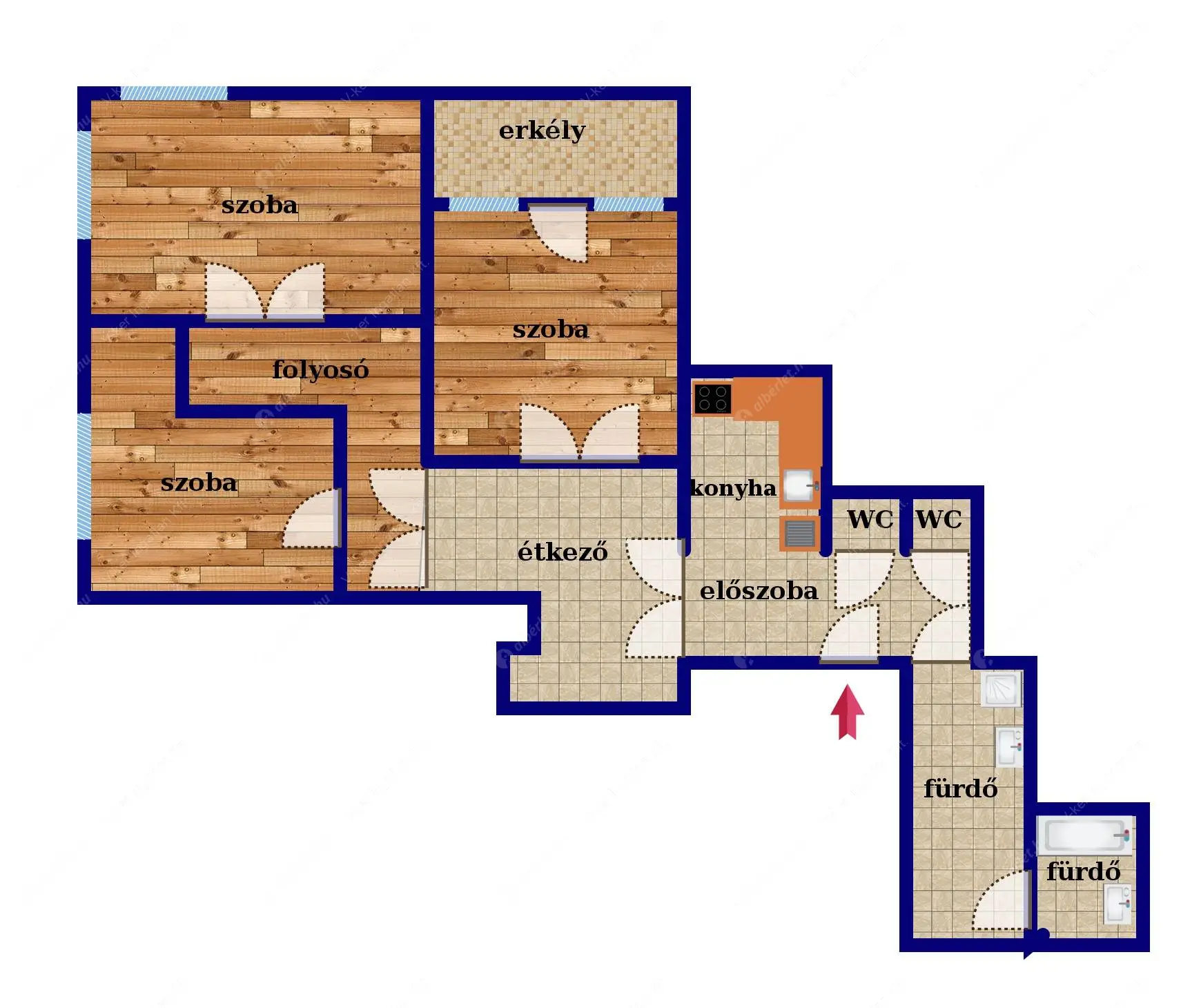 Kiadó albérlet 300000 Ft/hó áron: Budapest, VIII. kerület  Déri Miksa utca. Mérete: 102 nm, 4 szobás | Alberlet.hu - 6596238