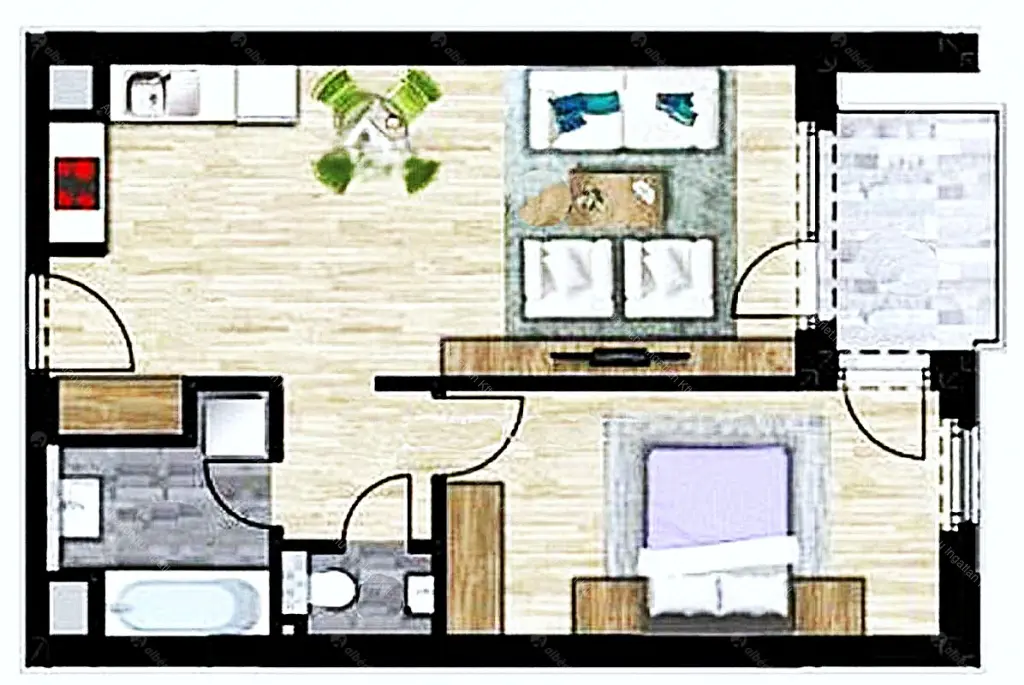 Kiadó albérlet 305000 Ft/hó áron: Budapest, VIII. kerület  Futó utca. Mérete: 49 nm, 2 szobás | Alberlet.hu - 6669534