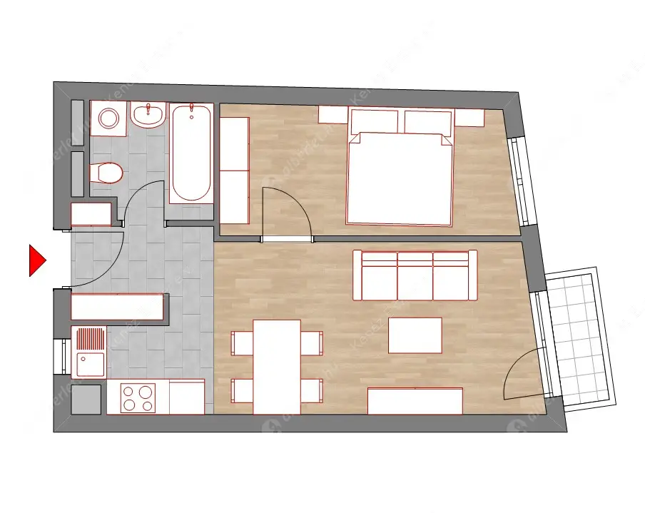 Kiadó albérlet 276000 Ft/hó áron: Budapest, VIII. kerület  Kisfaludy utca. Mérete: 42 nm, 1 szobás | Alberlet.hu - 6550573