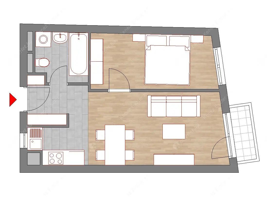 Kiadó albérlet 276000 Ft/hó áron: Budapest, VIII. kerület  Kisfaludy utca. Mérete: 42 nm, 1 szobás | Alberlet.hu - 6550574