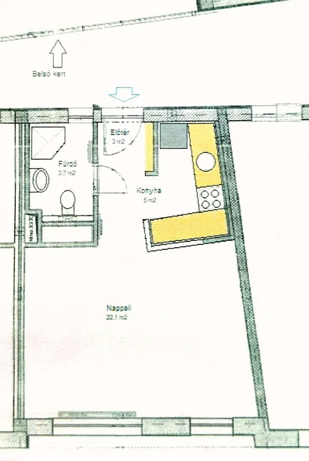 Kiadó albérlet 230000 Ft/hó áron: Budapest, VIII. kerület  Nap utca. Mérete: 34 nm, 1 szobás | Alberlet.hu - 6701412