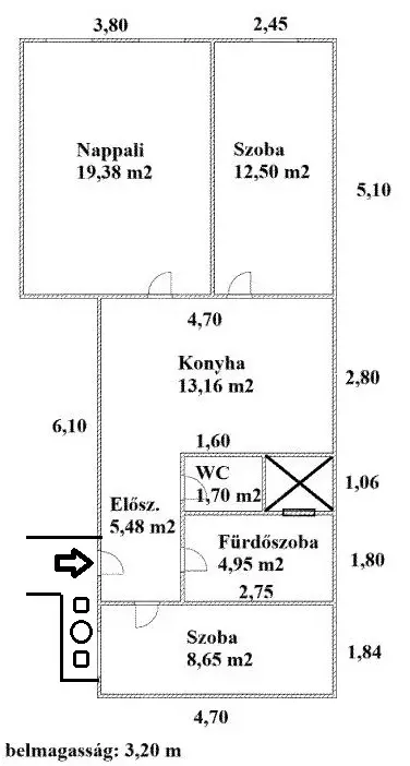 Kiadó albérlet 395000 Ft/hó áron: Budapest, VIII. kerület  Práter utca. Mérete: 65 nm, 2 szobás | Alberlet.hu - 6682458