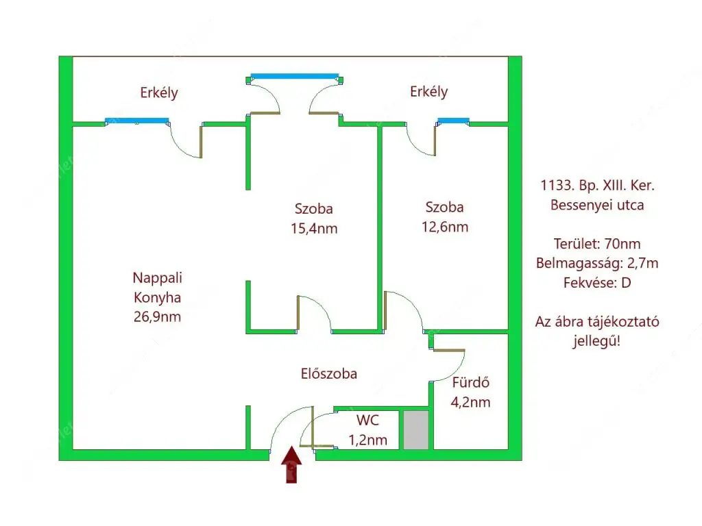 Kiadó albérlet 423000 Ft/hó áron: Budapest, XIII. kerület  Bessenyei utca. Mérete: 70 nm, 3 szobás | Alberlet.hu - 6501906