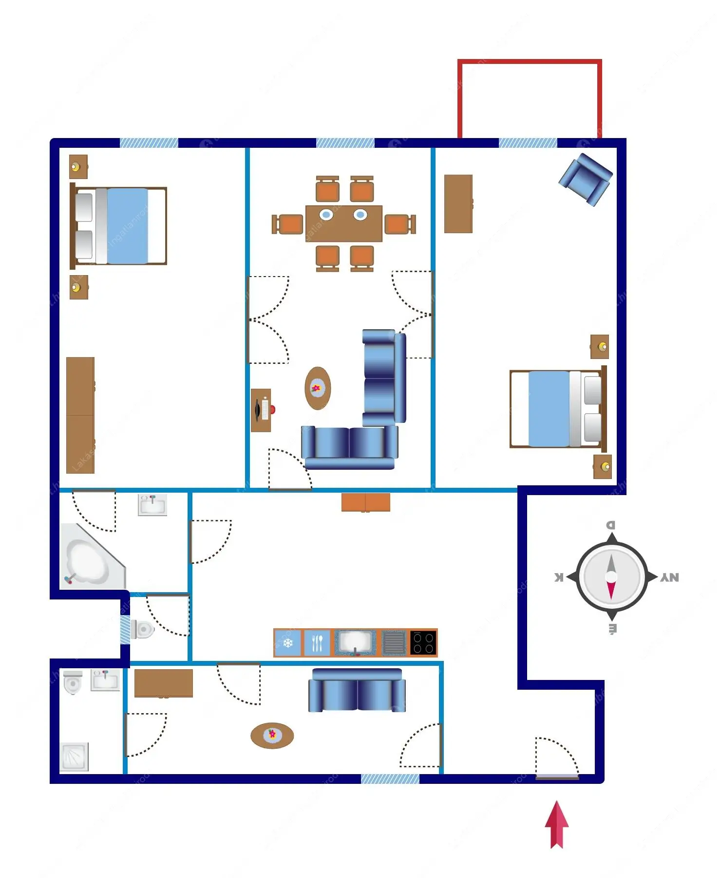 Kiadó albérlet 579000 Ft/hó áron: Budapest, XIII. kerület  Katona József utca. Mérete: 108 nm, 4 szobás | Alberlet.hu - 6621572