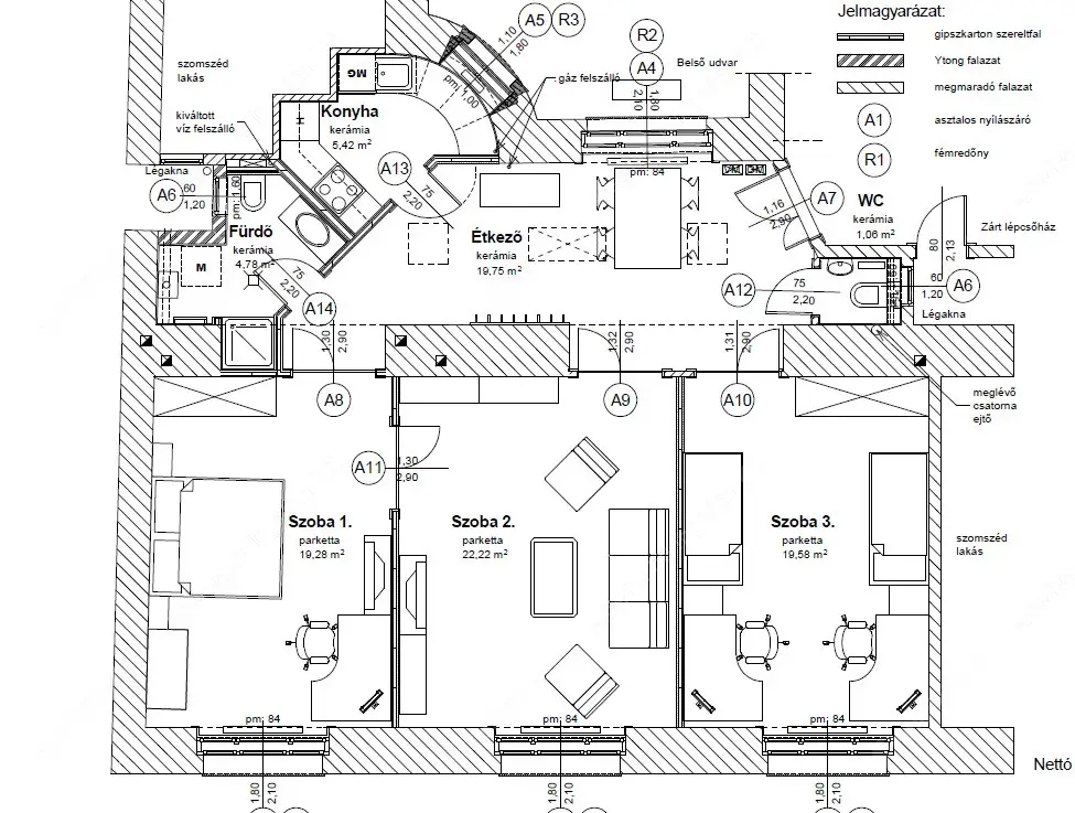 Kiadó albérlet 600000 Ft/hó áron: Budapest, XIII. kerület  Újpesti rakpart. Mérete: 90 nm, 3 szobás | Alberlet.hu - 6524976