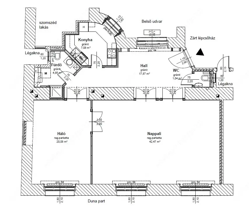 Kiadó albérlet 600000 Ft/hó áron: Budapest, XIII. kerület  Újpesti rakpart. Mérete: 90 nm, 3 szobás | Alberlet.hu - 6614204